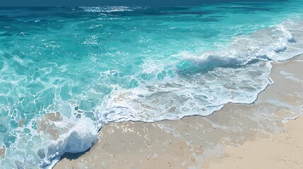 Serene Tropical Beach Scene  in the summer