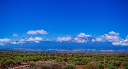 landscape with blue sky