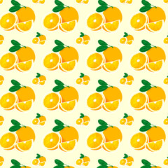 Orange fruit seamless pattern vector. Orange fruit background illustration vector