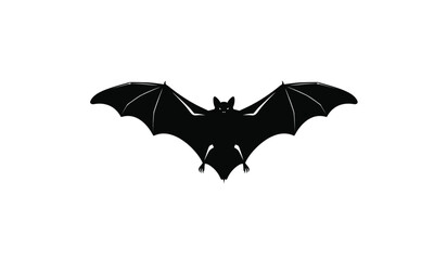 The flying bat vector illustration with white cutting elements. Halloween party character decoration.