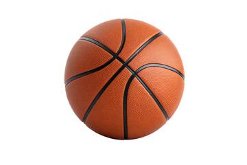 Classic orange basketball isolated on transparent background