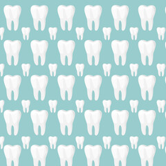 Vector seamless pattern of teeth. Vector illustration of teeth background