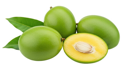 Isolated green mangoes