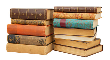 Isolated Stack of Antique Books