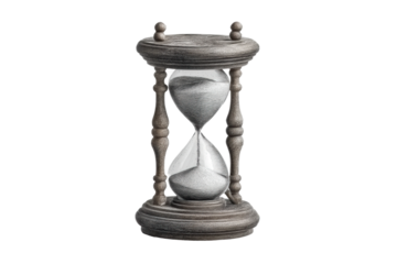PNG Classic wooden hourglass with flowing sand and elegant design