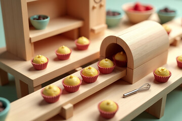 Cute Muffin Batter & Baking Line