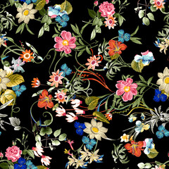 seamless background with flowers