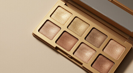 Metallic Gold Eyeshadow Palette - Glamour Makeup glitter shiny powder