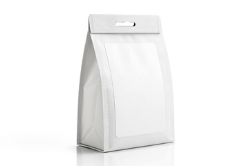 Blank white stand up pouch bag mockup isolated on transparent background