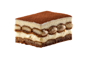 PNG Classic italian tiramisu dessert with cocoa powder and creamy layers