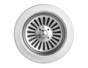 Stainless Steel Kitchen Sink Drain Strainer isolated on transparent or white background	
 