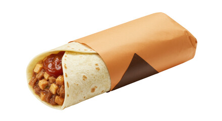 Isolated Wrapped Burrito
