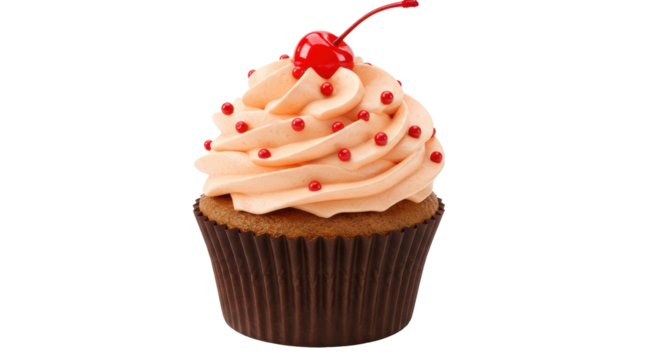 Isolated Cherry Cupcake - Powered by Adobe