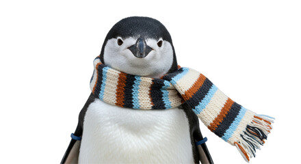 Isolated Penguin with Scarf