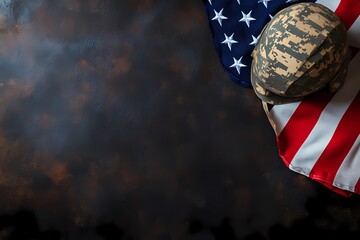 Veterans Day graphic material Patriotic American Flag and Military Memorabilia, American flag watercolor, Military boots silhouette, Soldier tribute