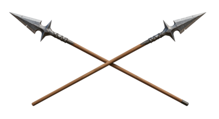Isolated Two Crossed Spears