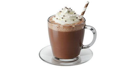 Isolated Hot Chocolate with Whipped Cream