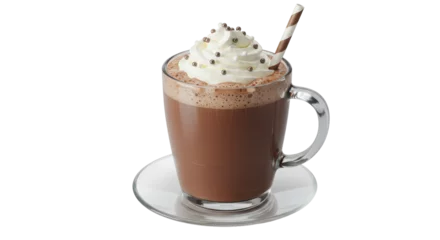 Fotobehang Chocolade Isolated Hot Chocolate with Whipped Cream  © Paul