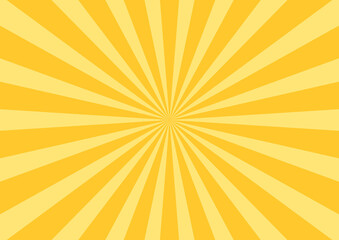 シンプルなオレンジ色の集中線　イラスト　ベクター