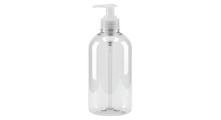 Isolated Transparent Empty Pump Bottle