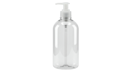 Isolated Transparent Empty Pump Bottle