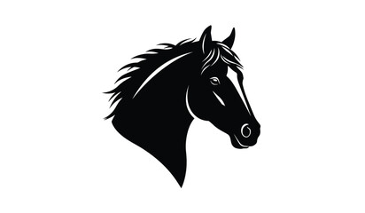 Horse Silhouette Graphic Black and white, white background