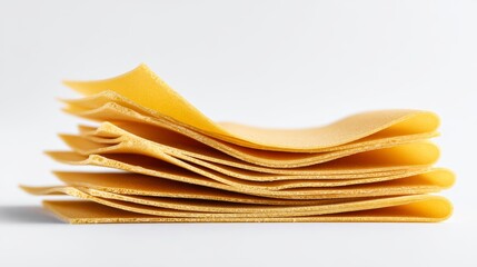 Stack of uncooked lasagna pasta sheets