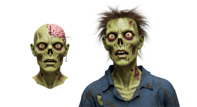 Isolated Zombie Heads