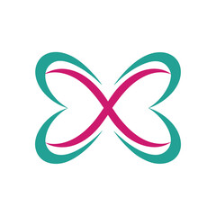 Minimalist Butterfly Logo Vector Design.