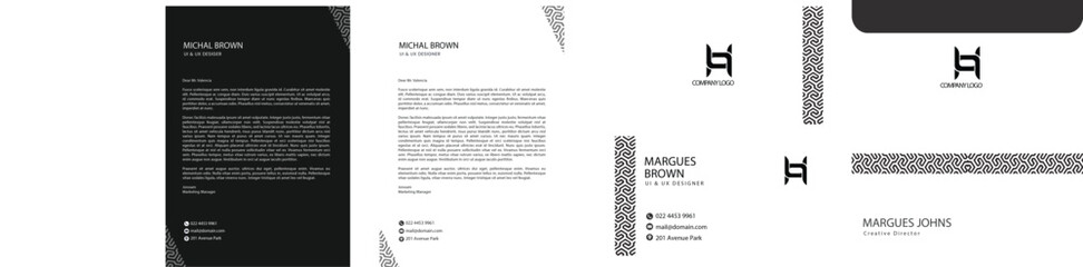 Stationary Designs, Letterhead, business card, envelop 
corporate company branding EPS file easy to edit