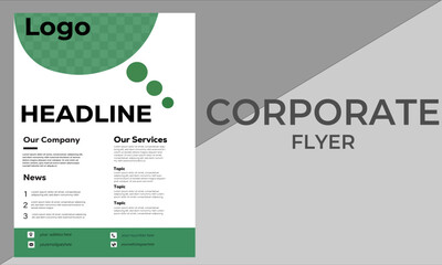 Green and White Simple Modern Premium Corporate Flyer Design Template