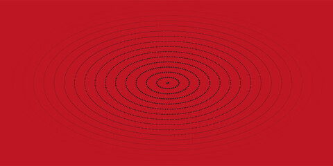 Red geometric abstract background. Futuristic glowing red geometric lines design. Modern gradient rounded lines pattern. Suit for banner, brochure, flyer, cover, presentation, web. Vector illustration