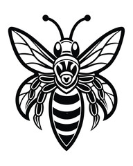 vector bee on white background