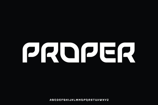 Bold decorative sans serif alphabet display font illustration