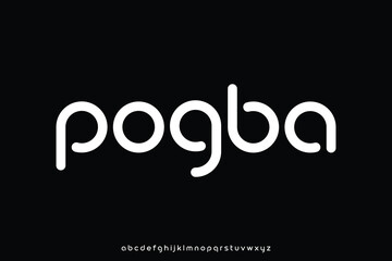 Modern unique rounded sans serif alphabet display font vector illustration © Asenbayu