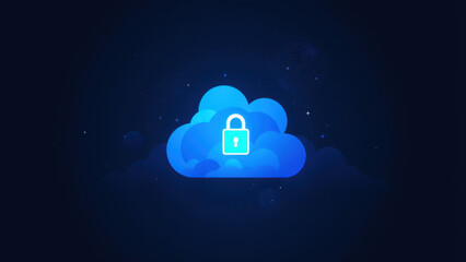 A cloud icon with a lock overlay, symbolizing cloud security or online data protection.