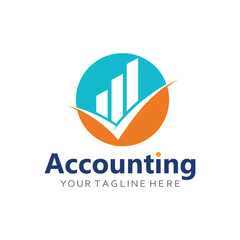 Accountant and Finance Logo with Pencil and Pie Chart