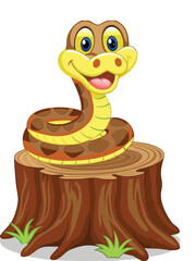 illustration of vector a cartoon snake on white background
