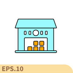 warehouse line icons  symbol vector elements for infographic web