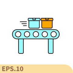 conveyor line icons  symbol vector elements for infographic web