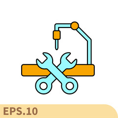 machinery line icons  symbol vector elements for infographic web