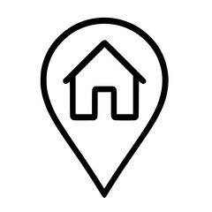 Obraz premium Minimal Home Locator Pin Icon Design