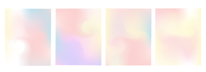 Fototapeta premium Set of vector gradient backgrounds with grainy texture. For covers, wallpapers, branding, business cards, social media and other projects. You can use the grainy texture for any of the backgrounds.