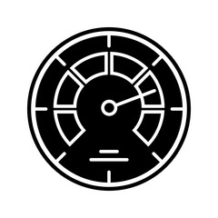 Speedometer icon. Filled style.