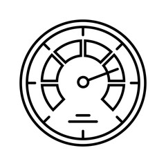 Speedometer icon. Outline style.