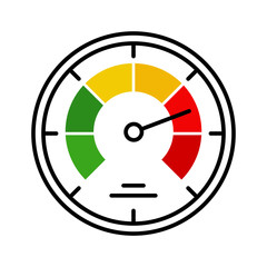 Speedometer icon. Flat color style.