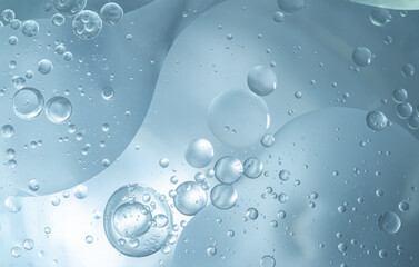 Abstract blue water bubbles background