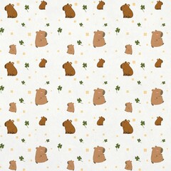seamless pattern with capibara 