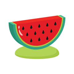 A visually appealing 2d icon of juicy watermelon slice