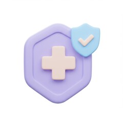 Obraz premium 3d medical shield icon isolated on white background